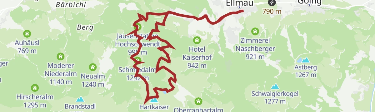 Route map: Hartkaiser Runde (Nr. 1 & 3)